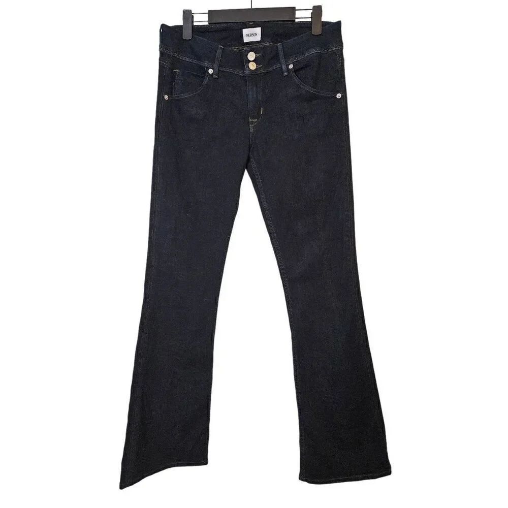 Hudson Collin dark wash midrise bootcut jeans. Size 28.
